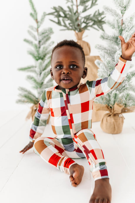 Holiday Plaid | ZIP ROMPER
