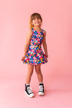 Load image into Gallery viewer, Electric Bloom | Open Sides Active Dress (with shorts!)