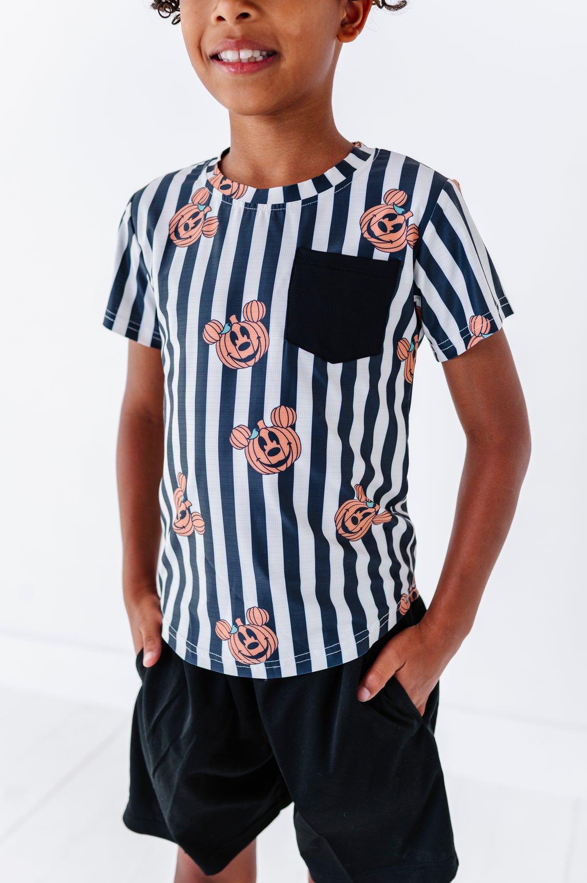 Stripe Mickey Pumpkin | BOYS Dri-Fit TEE
