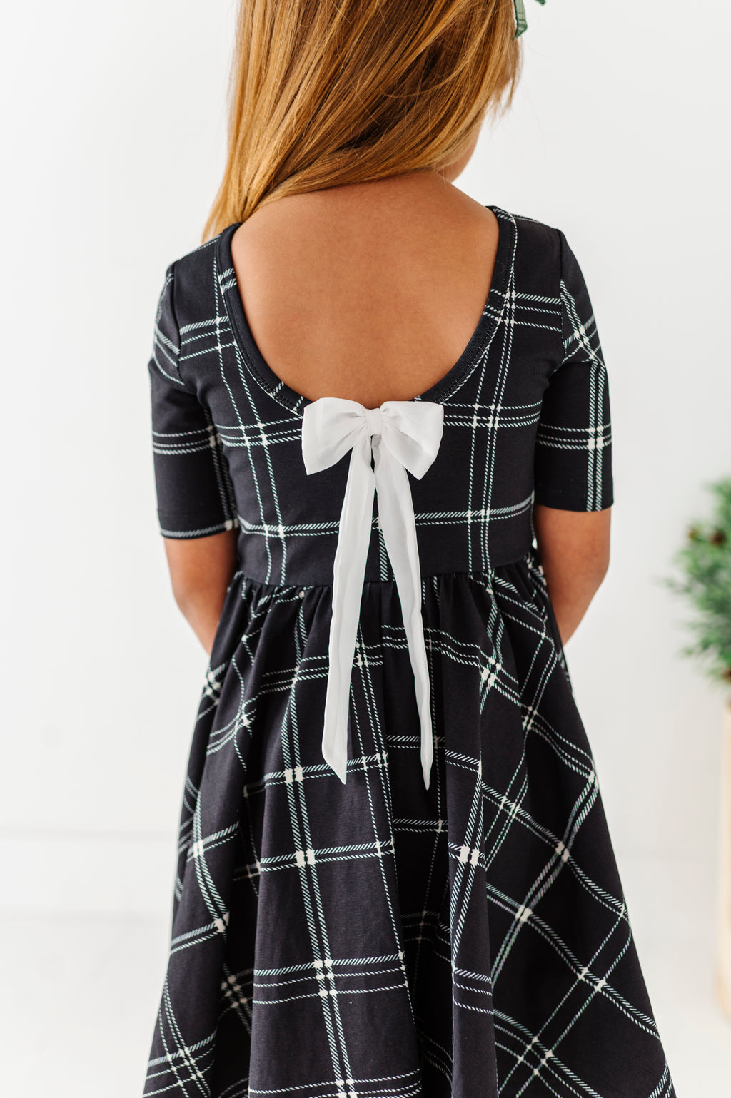 Black Plaid | Scoop Back Dress