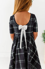 Load image into Gallery viewer, Black Plaid | Scoop Back Dress