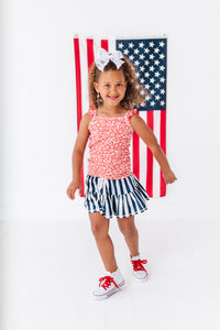 Navy Stripe Skort