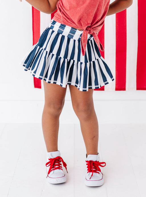 Navy Stripe Skort