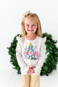 Nutcracker | WHITE Graphic Ruffle Shirt