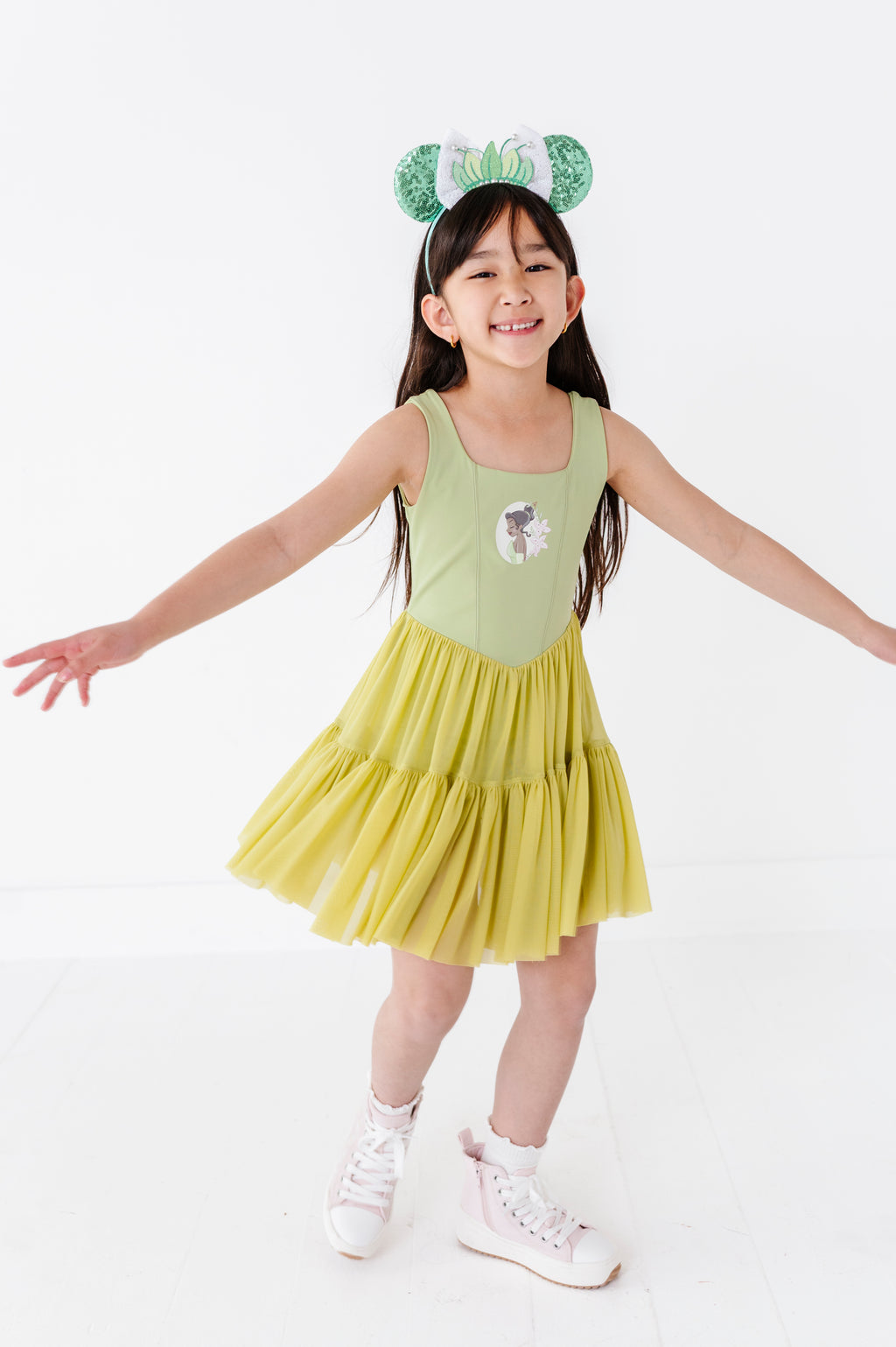 Tiana (KIDS) | Pistachio Mesh DRESS