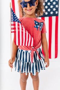 Navy Stripe Skort