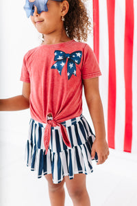 Navy Stripe Skort