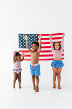 Load image into Gallery viewer, Ditsy 4th of July Floral | Rashguard Skirted 2-Piece