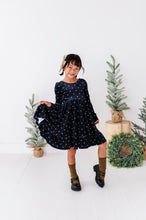 Load image into Gallery viewer, Black Dottie | Velvet Bow Back Dress