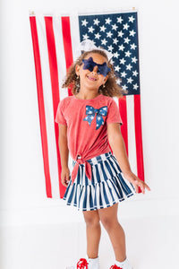 Navy Stripe Skort