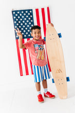 Load image into Gallery viewer, BLUE Spangled Stripes | BOY SHORTS
