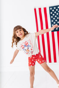 Red Navy Dotty | Biker Shorts
