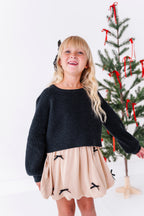 Noel Black | Bow Back Crop Sweater