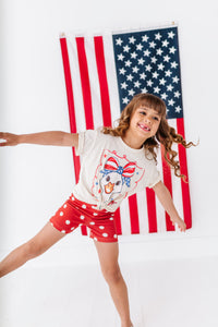 Red Navy Dotty | Biker Shorts