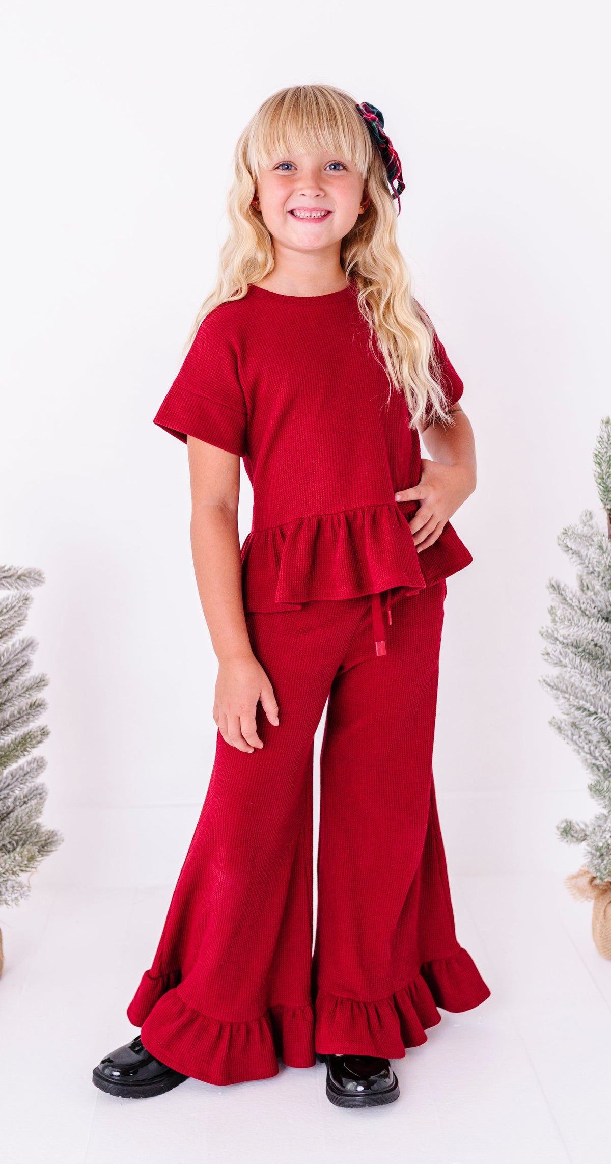 Mistletoe Red | Waffle Ruffle Set