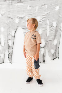 Taupe Check | CARGO JOGGERS