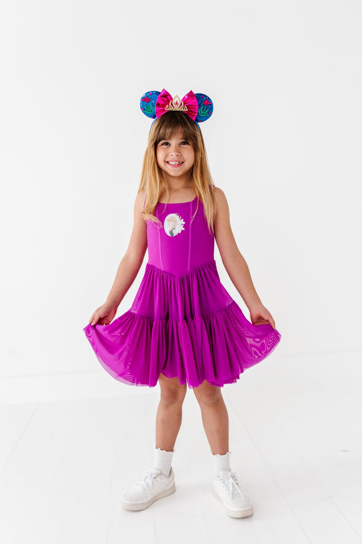 Ana (KIDS) | Raspberry Mesh DRESS