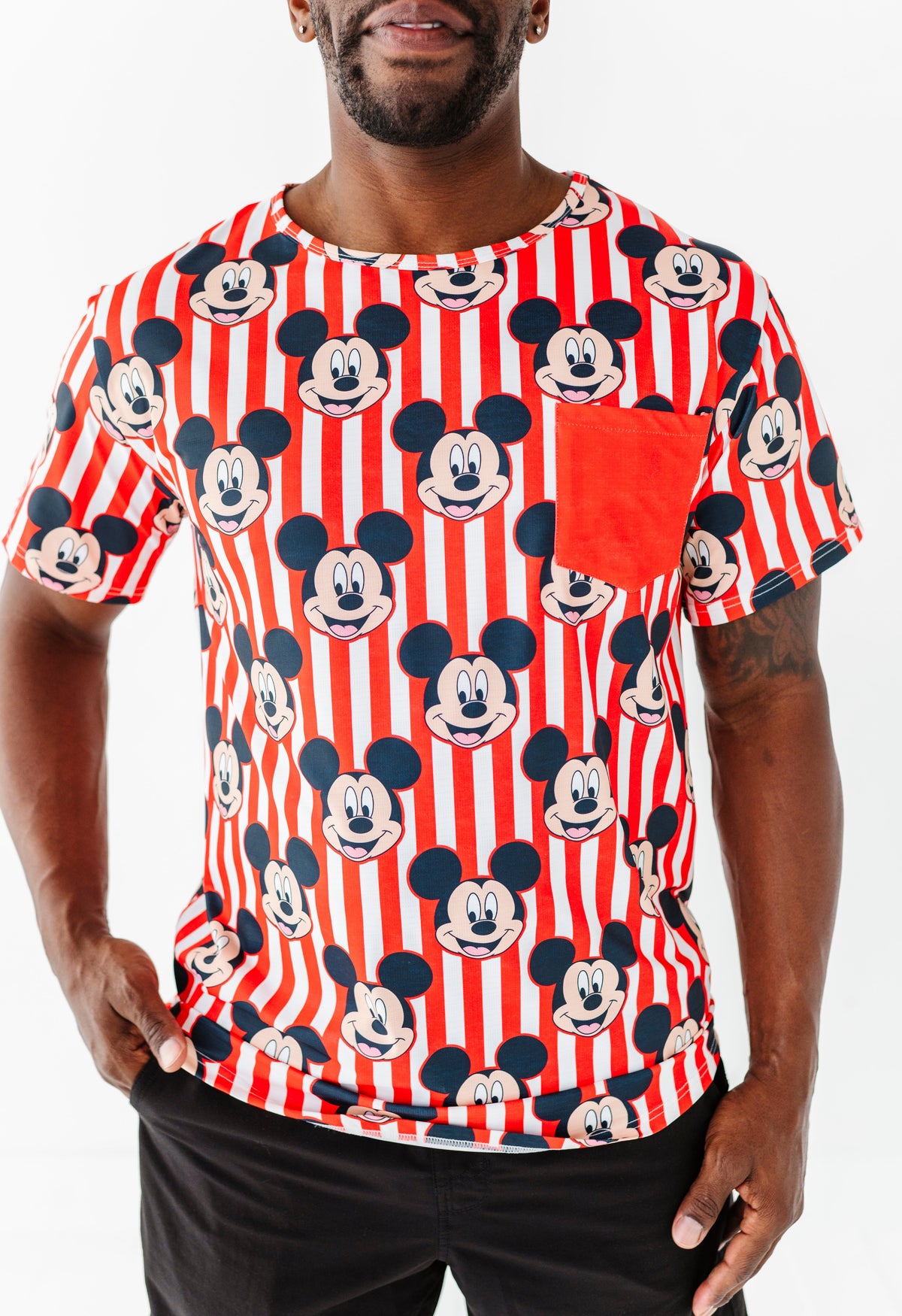 MICKEY Stripe (ADULT) | Athletic TEE