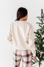 Load image into Gallery viewer, Merry Christmas Bow | (CREAM) CROPPED SWEATSHIRT