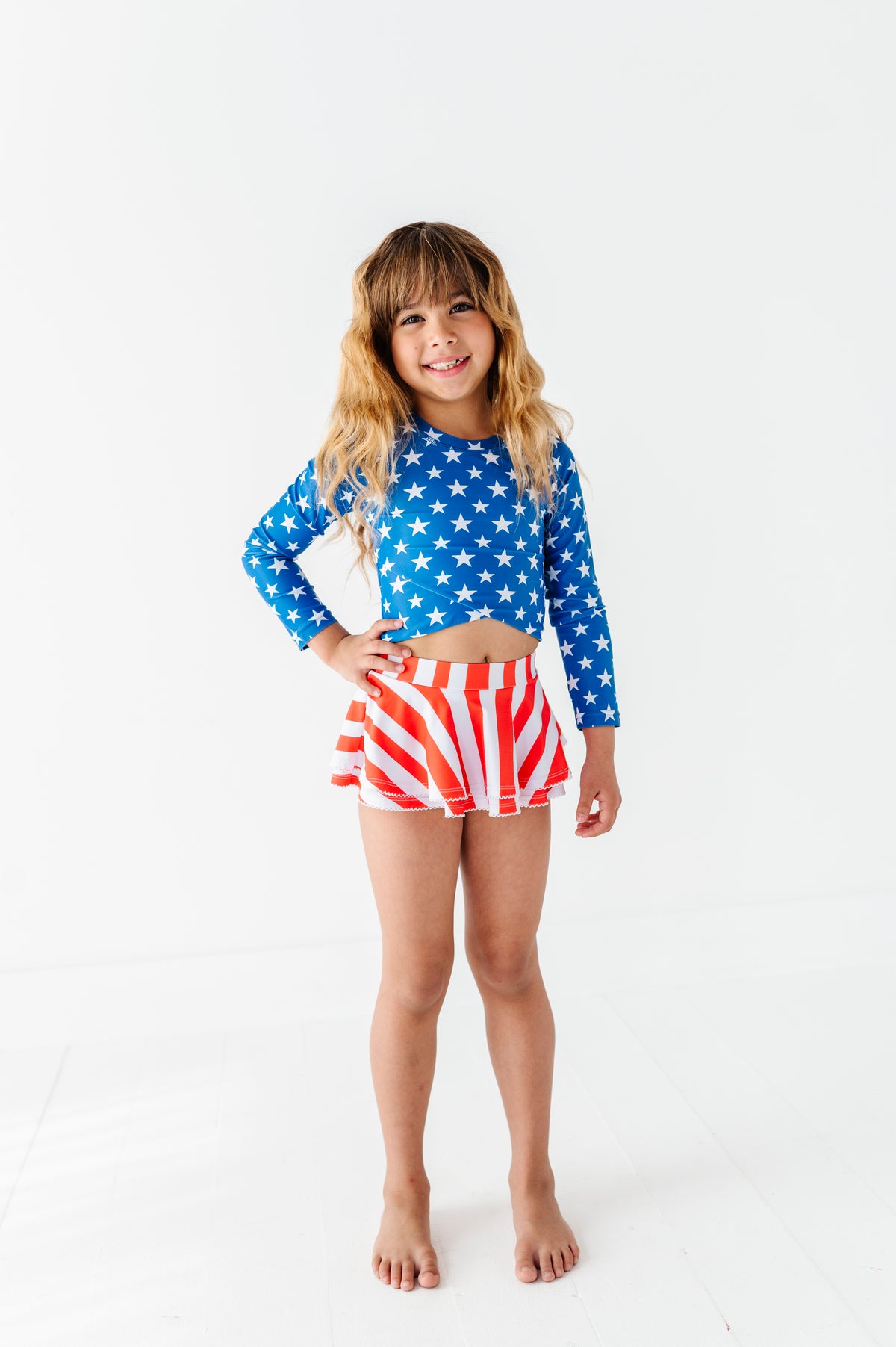 Stars + Stripes | Rashguard Skirted 2-Piece