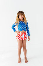 Load image into Gallery viewer, Stars + Stripes | Rashguard Skirted 2-Piece
