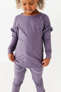 PLUM RIB | Crewneck (with ruffle)