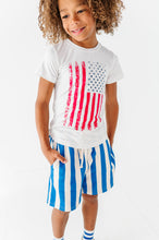 Load image into Gallery viewer, BLUE Spangled Stripes | BOY SHORTS