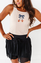 Load image into Gallery viewer, Pumpkin Bow TAN | ADULT TANK