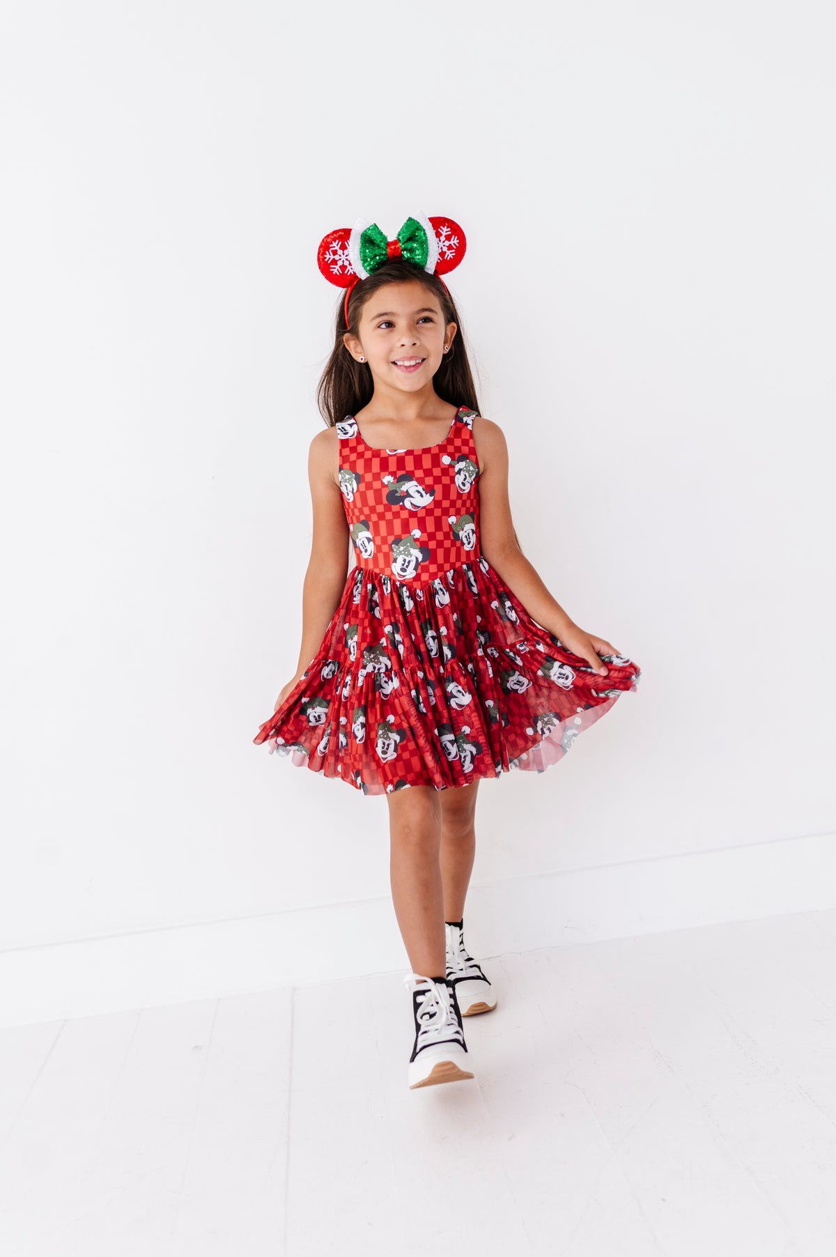 Minnie's Holly Check | KIDS Mesh Dress
