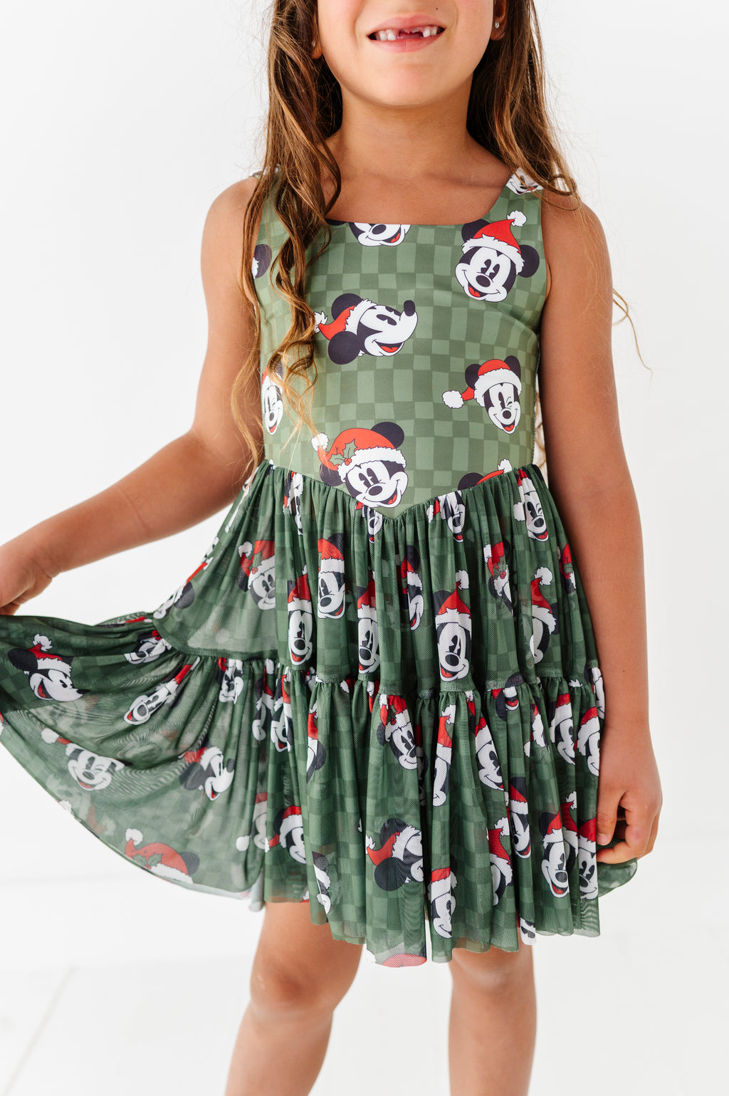 Mickey's Evergreen Check | KIDS Mesh Dress