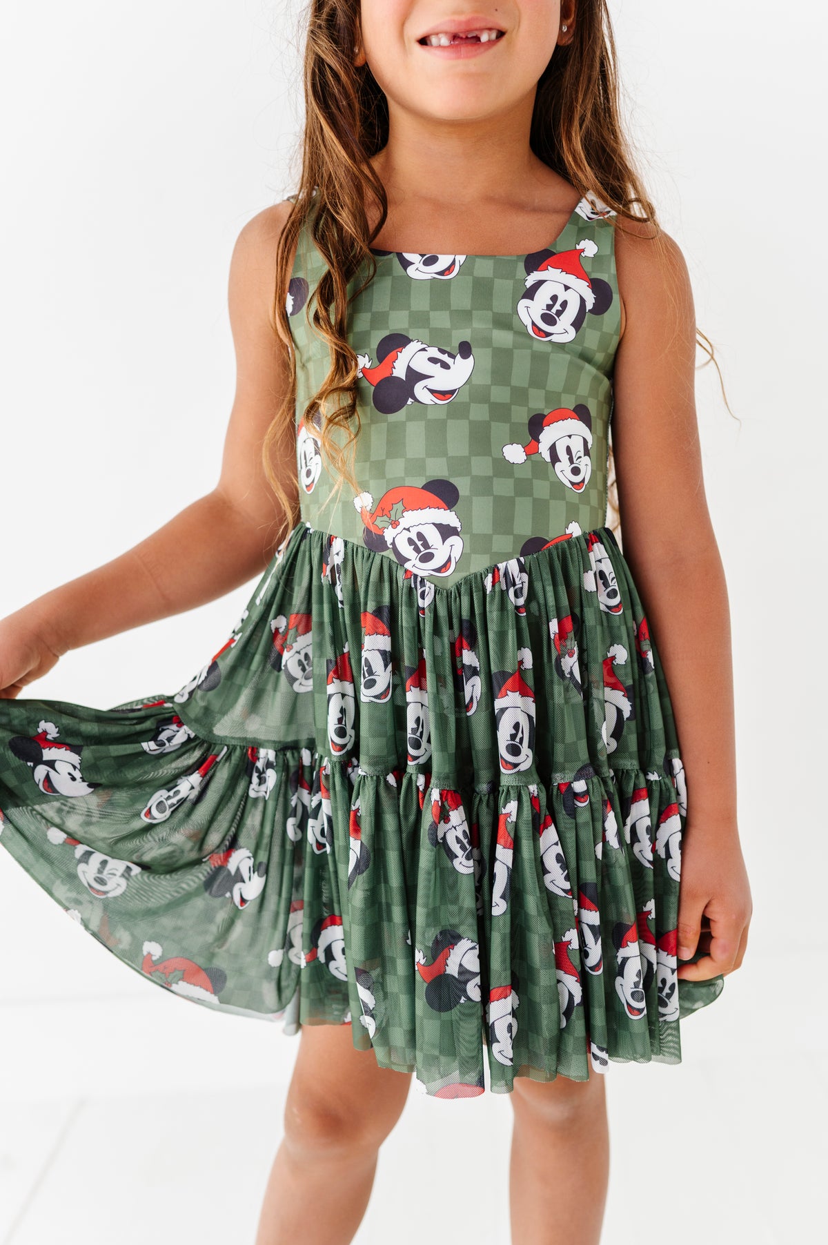 Mickey's Evergreen Check | KIDS Mesh Dress
