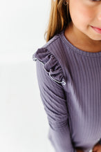 Load image into Gallery viewer, PLUM RIB | Ruffle Long Sleeve