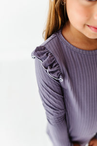 PLUM RIB | Ruffle Long Sleeve