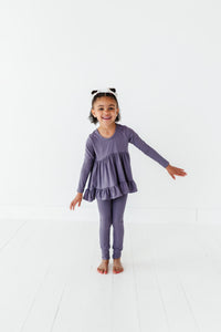 PLUM RIB | Double Ruffle Peplum