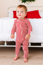 Load image into Gallery viewer, Red Stripes | ZIP ROMPER