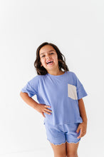 Load image into Gallery viewer, Periwinkle | Boxy Crop + Shorts RIB Set