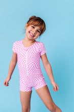 Load image into Gallery viewer, Bubblegum Wave Check | SURF SUIT ONE-PIECE