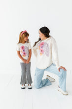 Load image into Gallery viewer, FLORAL SKELLY | Ruffle Graphic Tee (Cream)