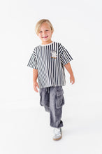 Load image into Gallery viewer, Peace-Out Ghost | Stripes Boxy Tee