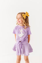 Load image into Gallery viewer, Silly Goose | Purple Vintage Front-Tie Tee