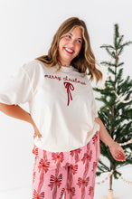 Load image into Gallery viewer, Merry Christmas Bow | (CREAM) ADULT (Both CROP + FULL LENGTH listed here!)