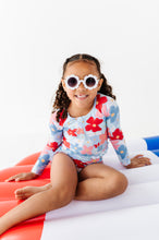 Load image into Gallery viewer, Freedom Floral | 1/4th Rashguard TWO-PIECE