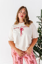 Load image into Gallery viewer, Merry Christmas Bow | (CREAM) ADULT (Both CROP + FULL LENGTH listed here!)