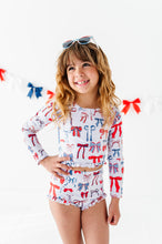 Load image into Gallery viewer, American Girl Bows | 1/4th Zip Rashguard 2-Piece