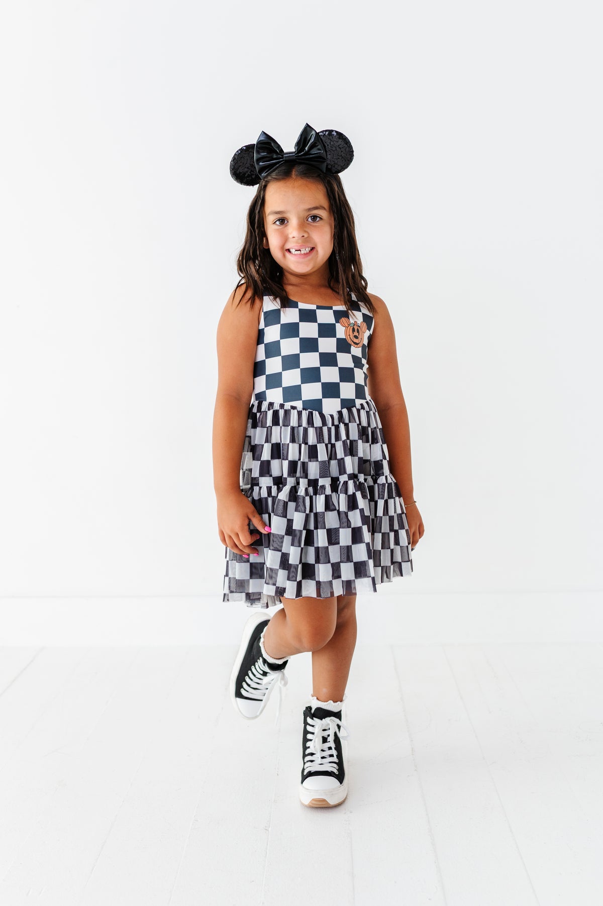 Pumpkin Check | KIDS Mesh Dress