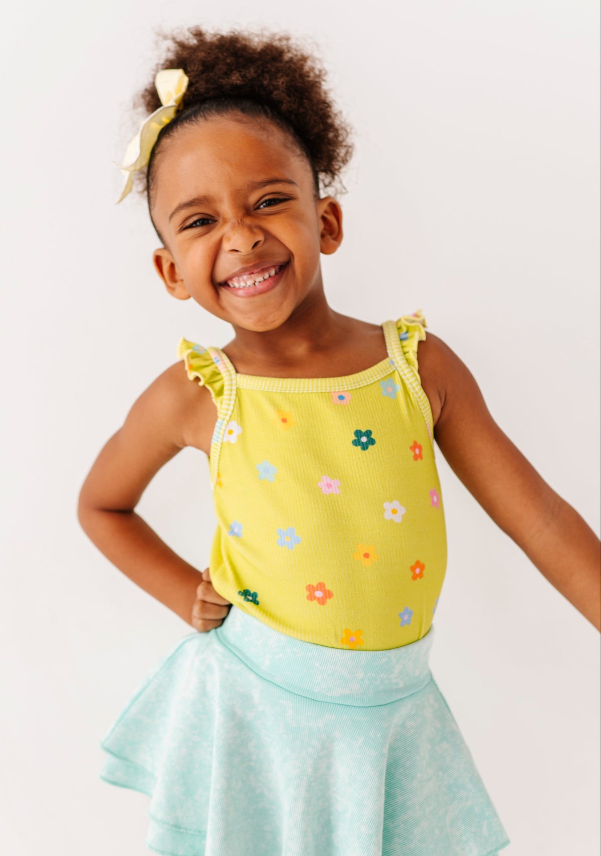 Lemon-Lime Floral | Ribbed Tank