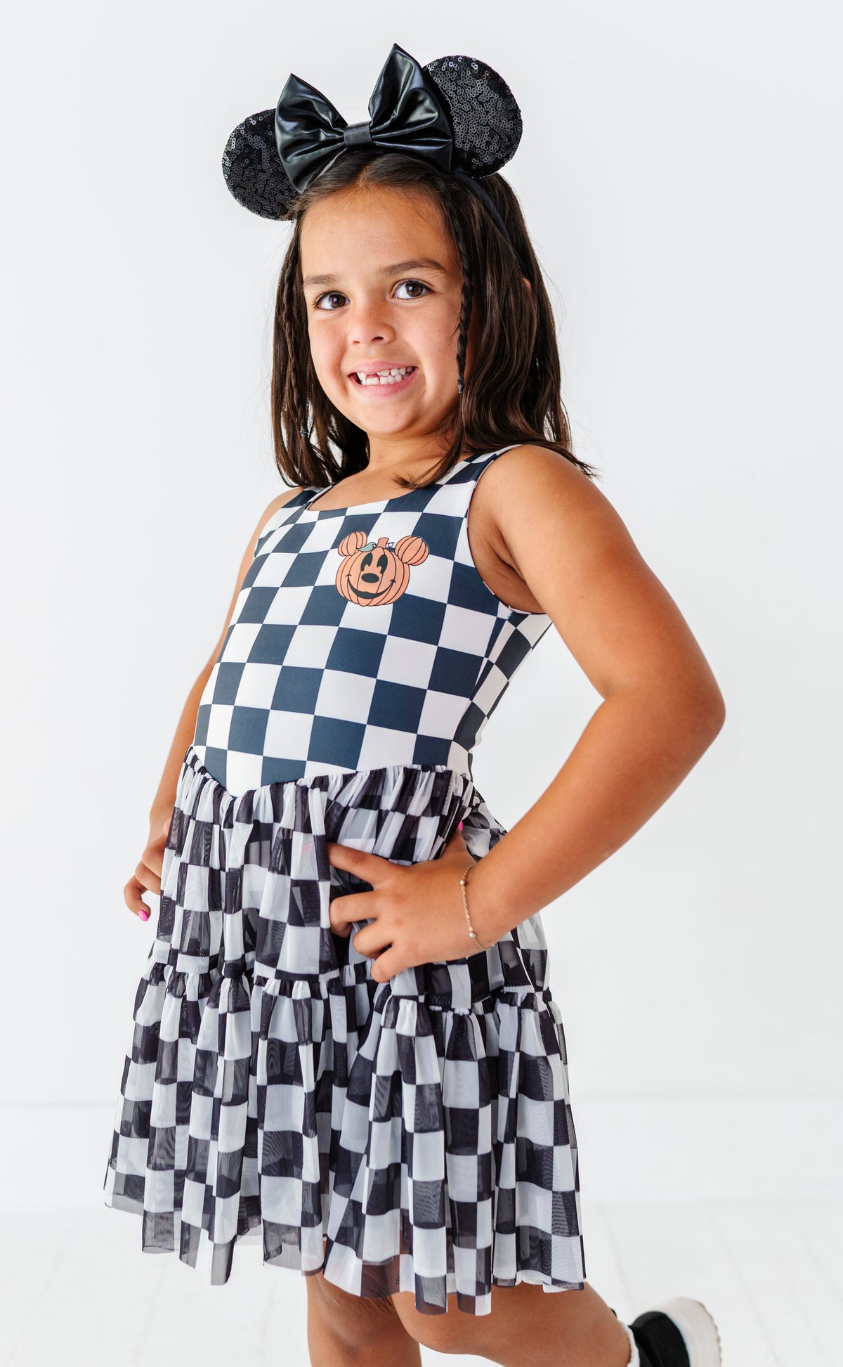 Pumpkin Check | KIDS Mesh Dress