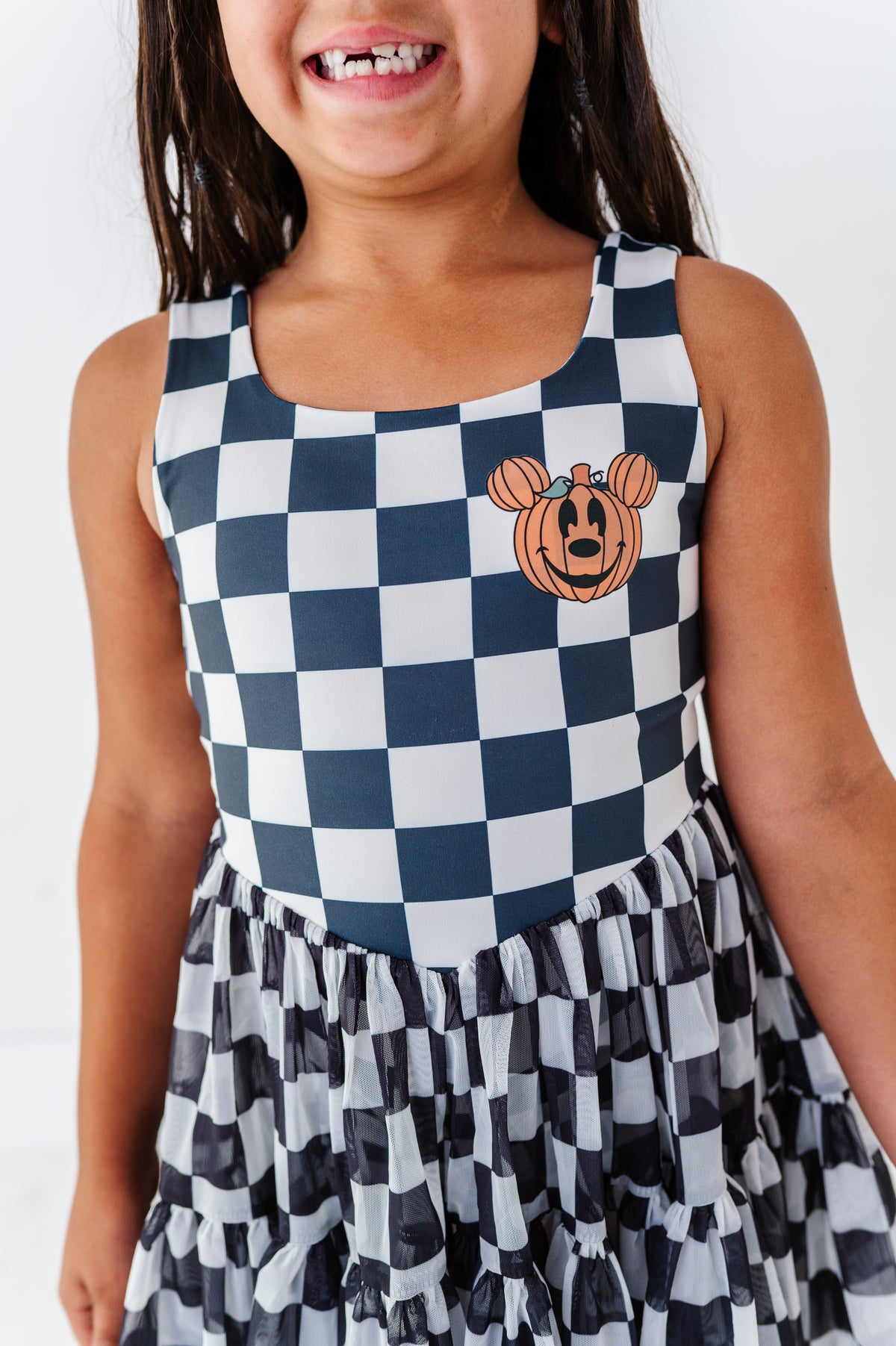 Pumpkin Check | KIDS Mesh Dress