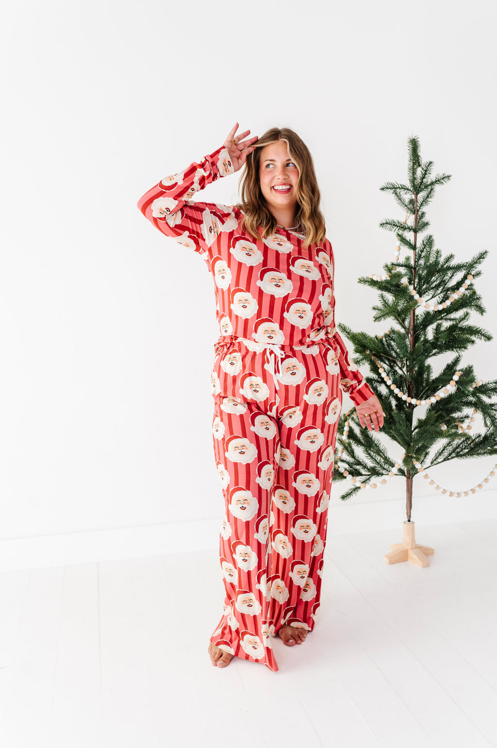 RED Santa Stripes | WOMEN'S Long Sleeve Top