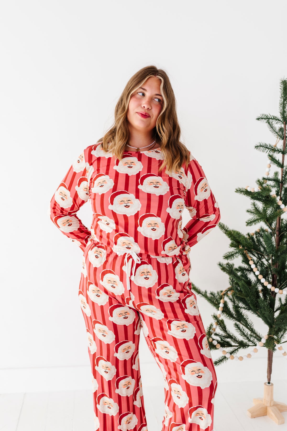 RED Santa Stripes | WOMEN'S Long Sleeve Top